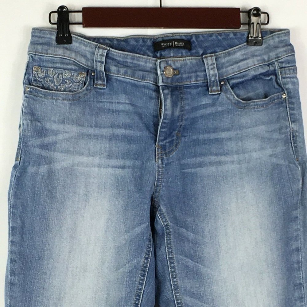 White House Black Market Womens Jeans Size 6R Boot Leg Inseam 33" Blue Denim - Picture 2 of 12